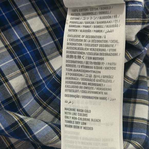 Abercrombie & Fitch Men’s 2XL Muscle Fit Long Sleeve Blue Plaid Button Down - Picture 9 of 9